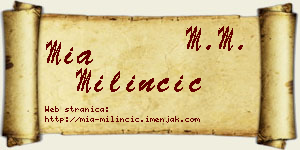 Mia Milinčić vizit kartica